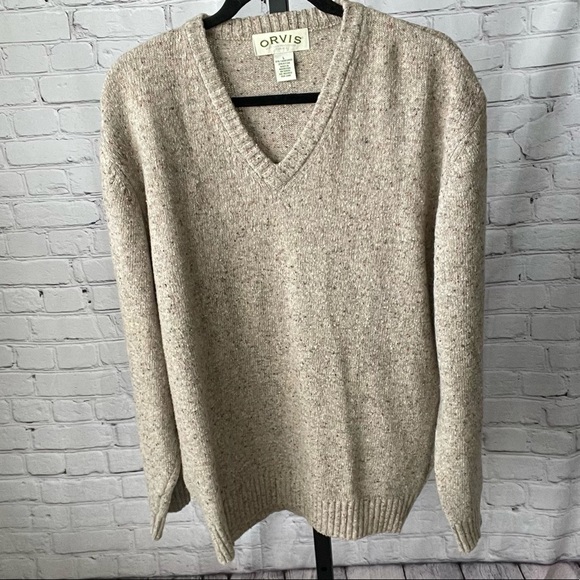 Vintage Orvis Crew Neck Sweater Lamb Wool Size Large - Picture 1 of 3